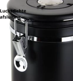 Castagnola Koffie Bewaarbus - Luchtdicht Met CO2 Uitlaat - Voor 600 Gram Koffiebonen - Koffieblik Matzwart Voorraadbussen - Voorraadbus - 1.8L -Koffie/Drankjes Winkel 1077x1200