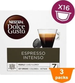 Nescafé Dolce Gusto Espresso Intenso Cups - 3 X 16 Stuks 9 Nescafé Dolce Gusto Espresso Intenso Cups - 3 X 16 Stuks -Koffie/Drankjes Winkel 1082x1200