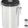 Relaxdays Voorraadbus Koffie - Koffieblik - Luchtdicht - Koffiebus - Zilver - Metaal Groot -Koffie/Drankjes Winkel 1089x1200