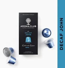 Aroma Club - Nespresso Compatible Capsules (120 St.) - No. 5 Decaf John - Intensiteit 3/5 - Decaf - 100% Aluminium Koffiecups 12 Aroma Club - Nespresso Compatible Capsules (120 St.) - No. 5 Decaf John - Intensiteit 3/5 - Decaf - 100% Aluminium Koffiecups -Koffie/Drankjes Winkel 1149x1200