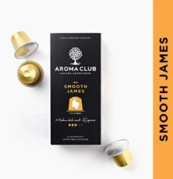Aroma Club - Nespresso Compatible Capsules (120 St.) - No. 2 Smooth James - Intensiteit 3/5 - Espresso & Lungo - 100% Aluminium Koffiecups -Koffie/Drankjes Winkel 1160x1200 3