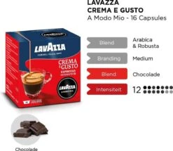 LAVAZZA A Modo Mio Crema E Gusto – 16 Cups 8 LAVAZZA A Modo Mio Crema E Gusto – 16 Cups -Koffie/Drankjes Winkel 1200x1043 1