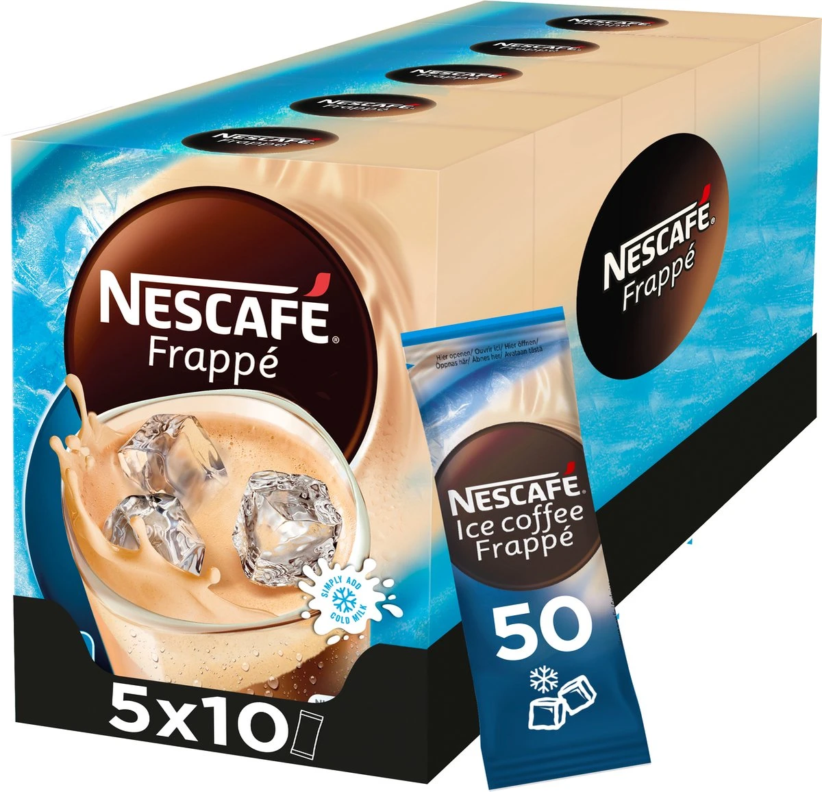Nescafé Frappé Oploskoffie - 5 Doosjes à 10 Zakjes 6 Nescafé Frappé Oploskoffie - 5 Doosjes à 10 Zakjes - Afbeelding 4
