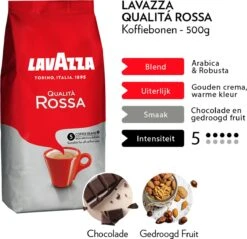 Lavazza Qualita Rossa Koffiebonen - 500 Gram X4 11 Lavazza Qualita Rossa Koffiebonen - 500 Gram X4 -Koffie/Drankjes Winkel 1200x1162