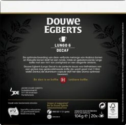 Douwe Egberts Lungo Decaf (6) - 10 X 20 Koffiecups 10 Douwe Egberts Lungo Decaf (6) - 10 X 20 Koffiecups -Koffie/Drankjes Winkel 1200x1186 1
