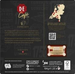 Douwe Egberts D.E Café Espresso Koffiecups - Intensiteit 9/12 - 10 X 20 Capsules -Koffie/Drankjes Winkel 1200x1186 3