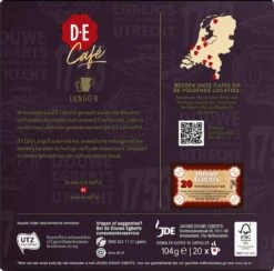 Douwe Egberts D.E Café Lungo Koffiecups - Intesiteit 8/12 - 10 X 20 Capsules -Koffie/Drankjes Winkel 1200x1186 7