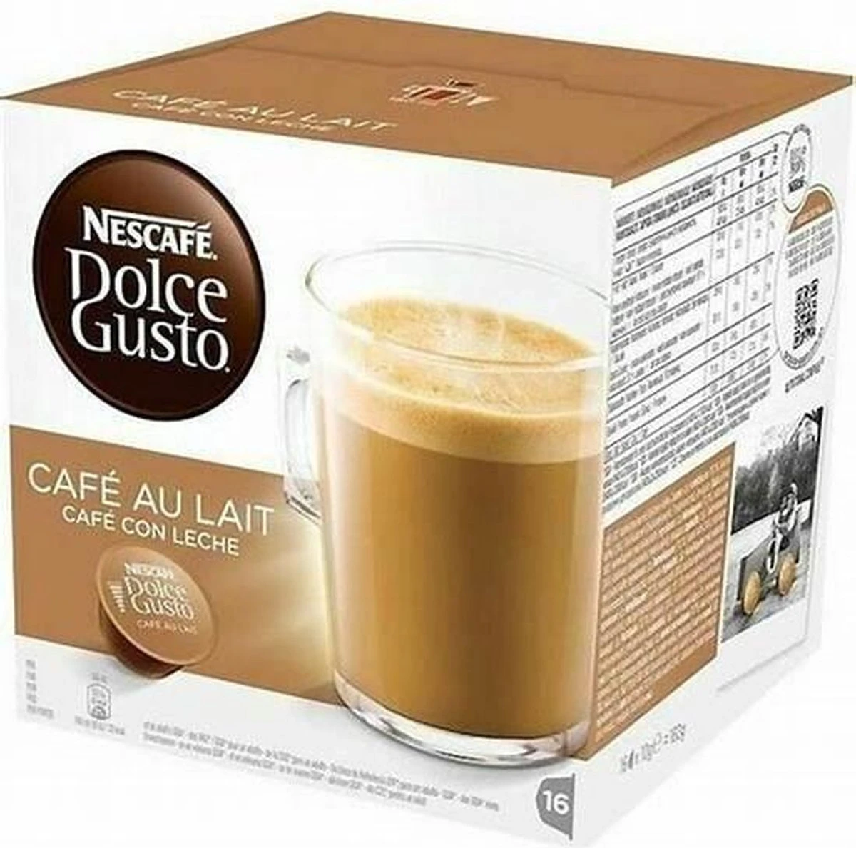Nescafé Dolce Gusto Koffiecapsules - Café Au Lait - 3x 16 Cups 4 Nescafé Dolce Gusto Koffiecapsules - Café Au Lait - 3x 16 Cups - Afbeelding 2