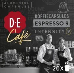 Douwe Egberts D.E Café Espresso Koffiecups - Intensiteit 9/12 - 10 X 20 Capsules -Koffie/Drankjes Winkel 1200x1190 1