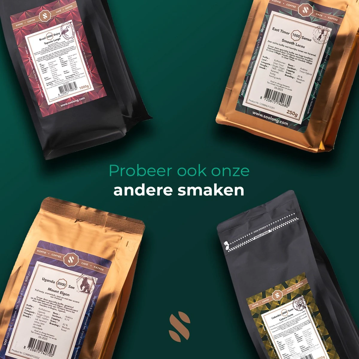 Soolong Sense Oost Timor Nr1000 Koffiebonen Smooth Lacau - Speciality Koffie Arabica Medium Roast Met Rijke Kruidige Smaak Met Heerlijke Ondertonen Van Karamel - Zak 250gram 9 Soolong Sense Oost Timor Nr1000 Koffiebonen Smooth Lacau - Speciality Koffie Arabica Medium Roast Met Rijke Kruidige Smaak Met Heerlijke Ondertonen Van Karamel - Zak 250gram - Afbeelding 7