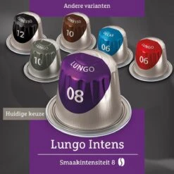 Douwe Egberts Lungo Intens Koffiecups - Intensiteit 8/12 - 10 X 10 Capsules -Koffie/Drankjes Winkel 1200x1200 185