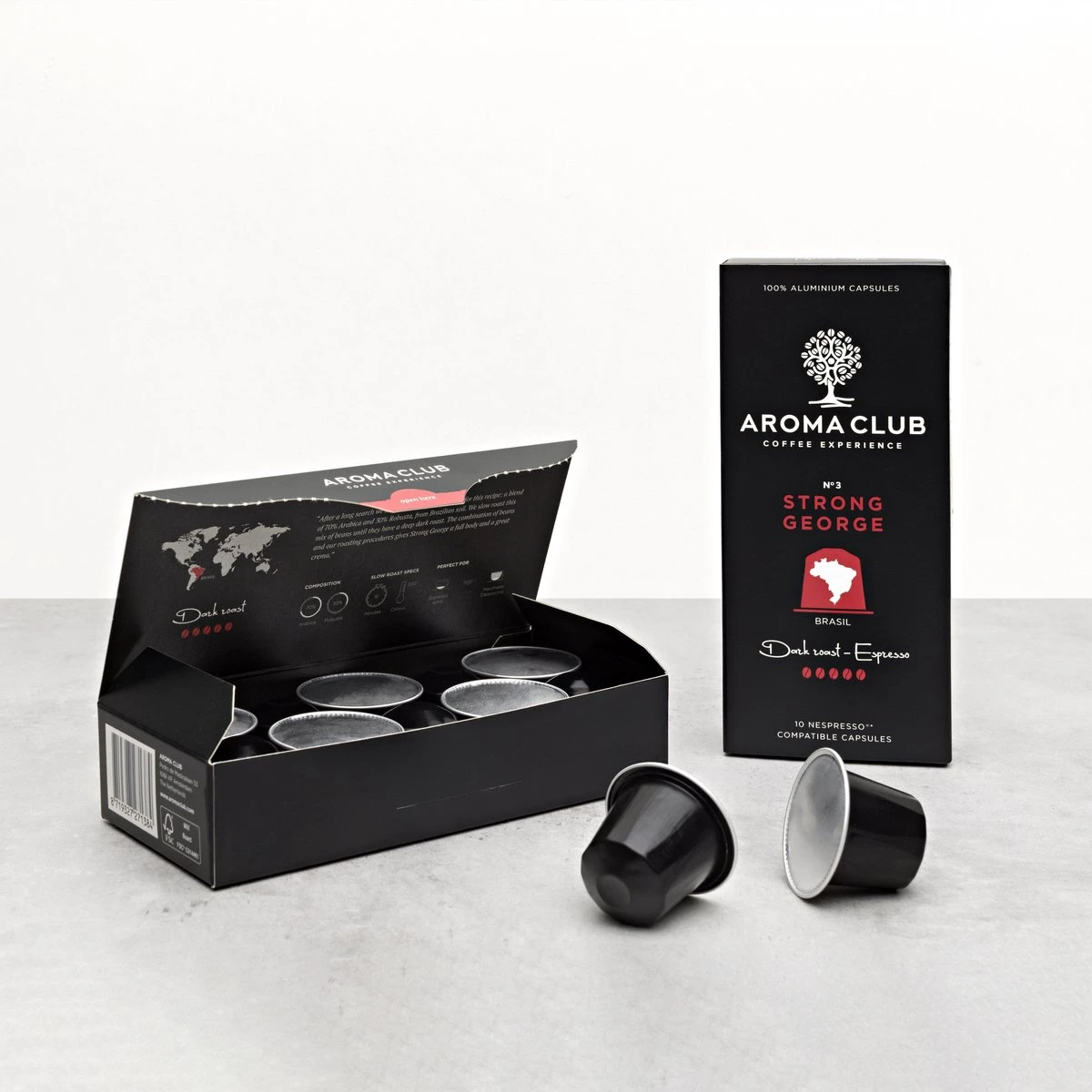 Aroma Club - Nespresso Compatible Capsules (120 St.) - No. 3 Strong George - Intensiteit 5/5 - Espresso - 100% Aluminium Koffiecups 4 Aroma Club - Nespresso Compatible Capsules (120 St.) - No. 3 Strong George - Intensiteit 5/5 - Espresso - 100% Aluminium Koffiecups - Afbeelding 2