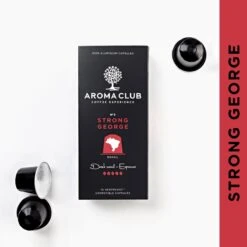 Aroma Club - Nespresso Compatible Capsules (120 St.) - No. 3 Strong George - Intensiteit 5/5 - Espresso - 100% Aluminium Koffiecups 12 Aroma Club - Nespresso Compatible Capsules (120 St.) - No. 3 Strong George - Intensiteit 5/5 - Espresso - 100% Aluminium Koffiecups -Koffie/Drankjes Winkel 1200x1200 196