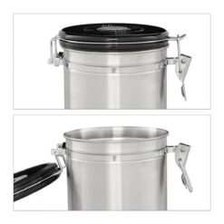 Relaxdays Voorraadbus Koffie - Koffieblik - Luchtdicht - Koffiebus - Zilver - Metaal Groot -Koffie/Drankjes Winkel 1200x1200 312