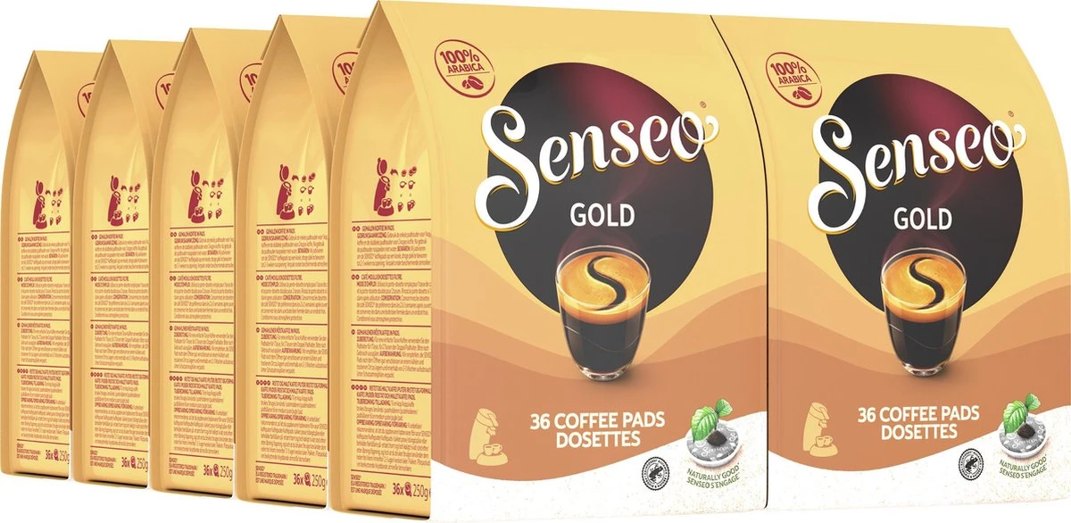 Senseo Gold Koffiepads - 5/9 Intensiteit - 10 X 36 Pads 3 Senseo Gold Koffiepads - 5/9 Intensiteit - 10 X 36 Pads