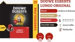 Douwe Egberts Lungo Original Koffiecups - Intensiteit 6/12 - 10 X 20 Capsules -Koffie/Drankjes Winkel 1200x674 1