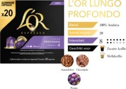 L'OR Lungo Profondo Koffiecups - Intensiteit 8/12 - 10 X 20 Capsules 18 L'OR Lungo Profondo Koffiecups - Intensiteit 8/12 - 10 X 20 Capsules -Koffie/Drankjes Winkel 1200x852