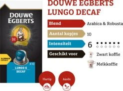 Douwe Egberts Lungo Decaf Koffiecups - Intensiteit 6/12 - 10 X 10 Capsules -Koffie/Drankjes Winkel 1200x895 1