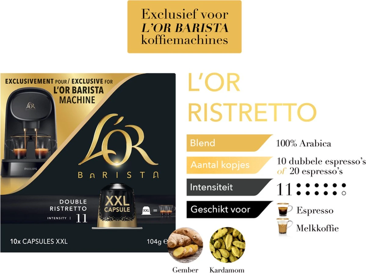 L'OR BARISTA XXL Ristretto (11) - 5 X 10 Koffiecups 7 L'OR BARISTA XXL Ristretto (11) - 5 X 10 Koffiecups - Afbeelding 5