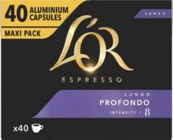 L'OR Lungo Profondo Koffiecups - Intensiteit 8/12 - 4 X 40 Capsules -Koffie/Drankjes Winkel 1200x966 2