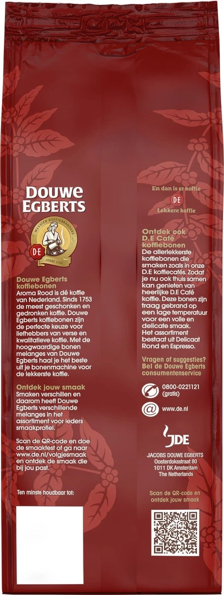 Douwe Egberts Aroma Rood Koffiebonen - 6 X 500 Gram 6 Douwe Egberts Aroma Rood Koffiebonen - 6 X 500 Gram - Afbeelding 4