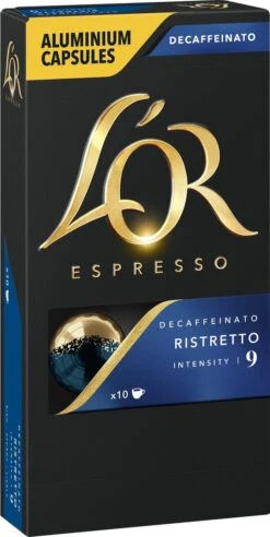 L'OR Espresso Ristretto Decaffeinato - Intensiteit 9/12 - 10 X 10 Capsules -Koffie/Drankjes Winkel 603x1200
