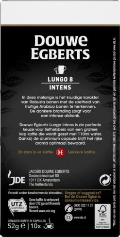 Douwe Egberts Lungo Intens Koffiecups - Intensiteit 8/12 - 10 X 10 Capsules -Koffie/Drankjes Winkel 607x1200 1