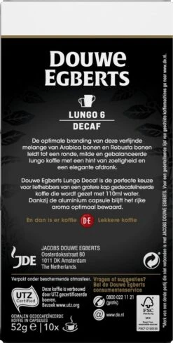 Douwe Egberts Lungo Decaf Koffiecups - Intensiteit 6/12 - 10 X 10 Capsules -Koffie/Drankjes Winkel 607x1200 4