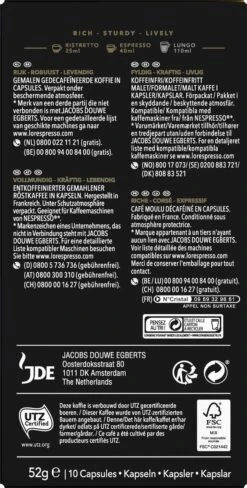 L'OR Espresso Ristretto Decaffeinato - Intensiteit 9/12 - 10 X 10 Capsules -Koffie/Drankjes Winkel 607x1200 7