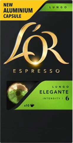 L'OR Lungo Elegante Koffiecups - Intensiteit 6/12 - 10 X 10 Capsules -Koffie/Drankjes Winkel 609x1200