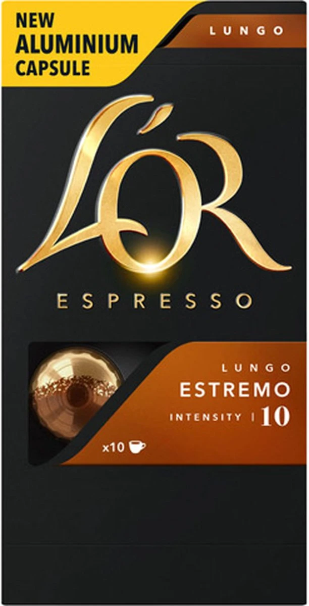 L'OR Lungo Estremo Koffiecups - Intensiteit 10/12 - 10 X 10 Capsules 13 L'OR Lungo Estremo Koffiecups - Intensiteit 10/12 - 10 X 10 Capsules - Afbeelding 11