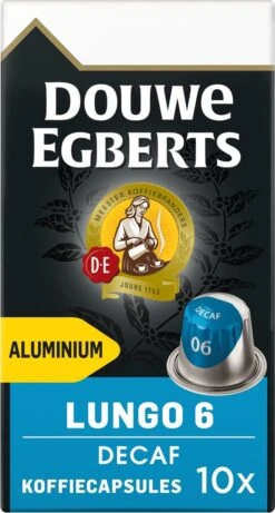 Douwe Egberts Lungo Decaf Koffiecups - Intensiteit 6/12 - 10 X 10 Capsules -Koffie/Drankjes Winkel 643x1200 6