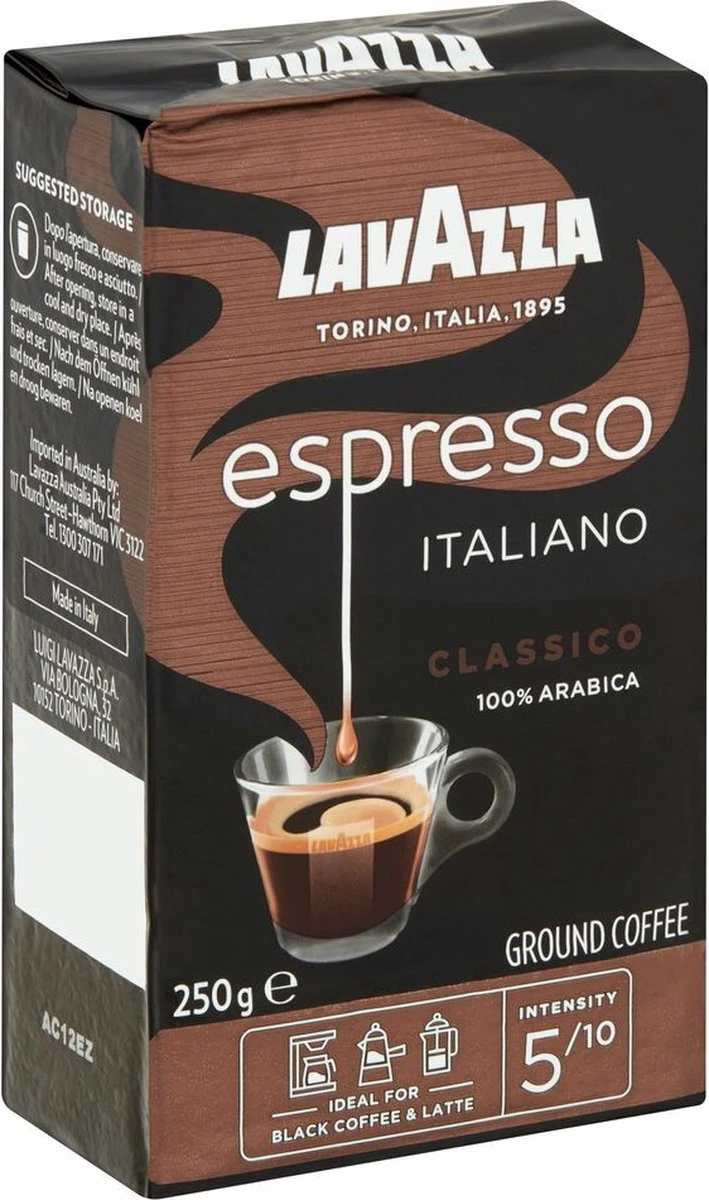 Lavazza Espresso Italiano Classico Gemalen / Filterkoffie - 8 X 250 Gram 3 Lavazza Espresso Italiano Classico Gemalen / Filterkoffie - 8 X 250 Gram
