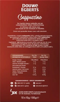 Douwe Egberts Verwenkoffie Cappuccino Oploskoffie - 5 X 10 Zakjes 13 Douwe Egberts Verwenkoffie Cappuccino Oploskoffie - 5 X 10 Zakjes -Koffie/Drankjes Winkel 713x1200 1