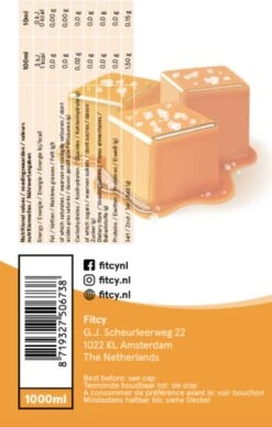 Fitcy | Koffiesiroop | Salted Caramel | Barista Syrup | Zero | Vegan | Vetvrij | Suikervrij | Keto-vriendelijk | Koffie | Siroop | MET DOSEERPOMP | 1L -Koffie/Drankjes Winkel 764x1200