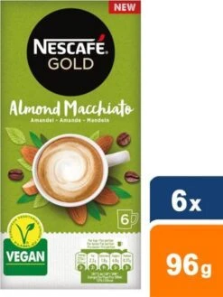 Nescafé Gold Almond Macchiato Oploskoffie - 6 Doosjes à 6 Zakjes -Koffie/Drankjes Winkel 900x1200 3